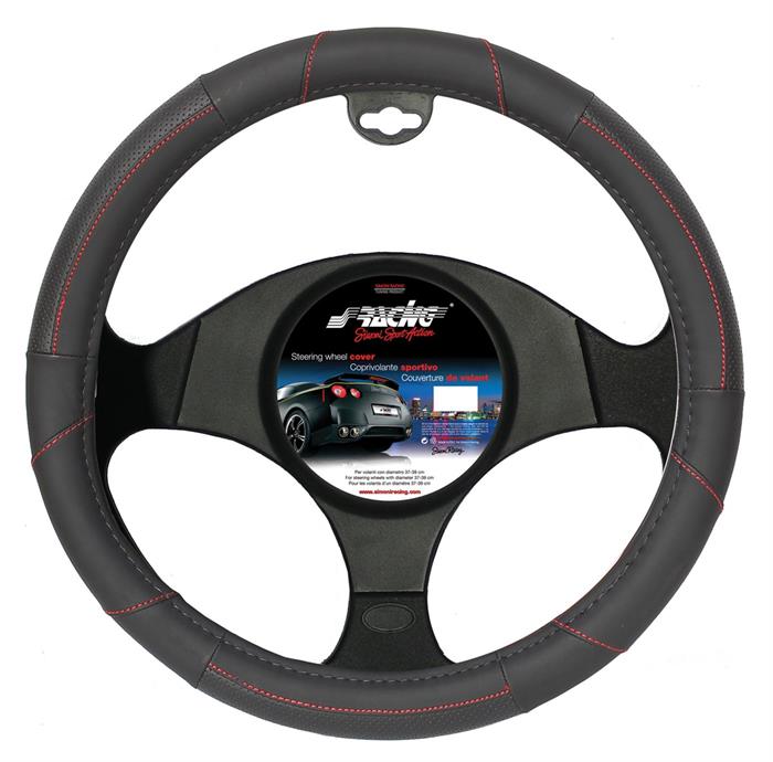 ΚΑΛΥΜΜΑ ΤΙΜΟΝΙΟΥ TROPHY SIMONI RACING ECOΔΕΡΜΑ ΜΑΥΡΟ ΜΕ ΚΟΚΚΙΝΕΣ ΡΑΦΕΣ 37-39cm (ΚΑΝΟΝΙΚΑ ΤΙΜΟΝΙΑ)