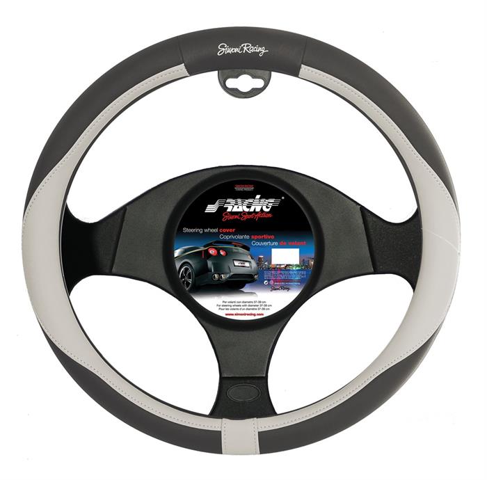 ΚΑΛΥΜΜΑ ΤΙΜΟΝΙΟΥ ELEGANCE SIMONI RACING ΜΑΥΡΟ/ΓΚΡΙ ή ΜΑΥΡΟ/ΜΠΕΖ ECOΔΕΡΜΑ 37-39cm (KANONIKA TIMONIA)