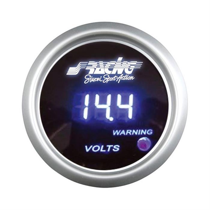 ΒΟΛΤΟΜΕΤΡΟ ΨΗΦΙΑΚΟ SIMONI RACING ΜΕ ΠΡΟΕΙΔΟΠΟΙΗΤΙΚΟ LED  52mm